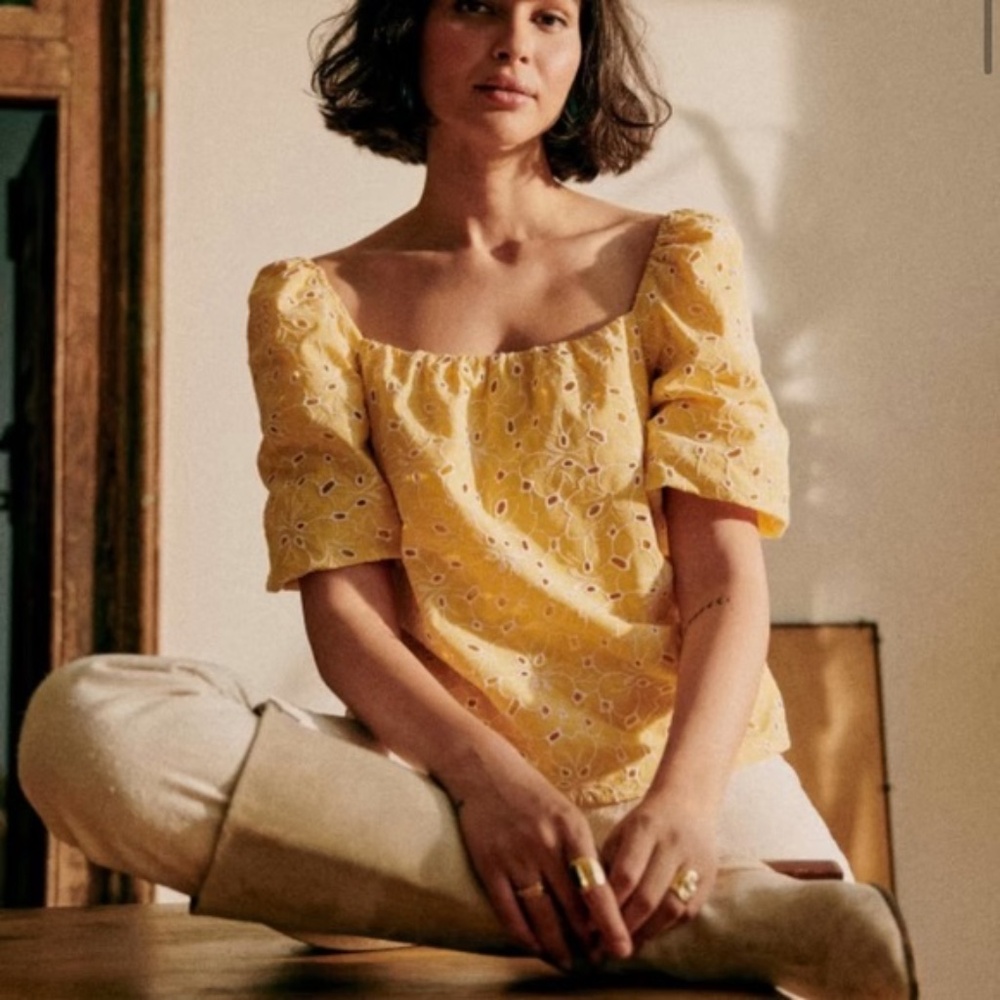 Sezane Yellow Lois Blouse Size 36 (4)